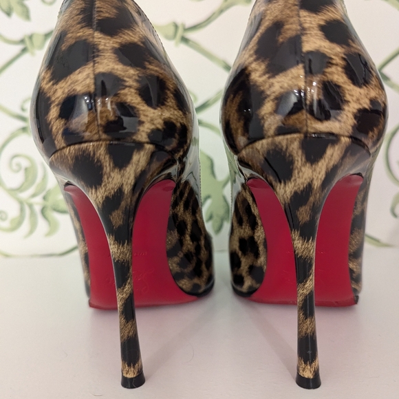 Christian Louboutin Fifi 120 Patent Leopard Pumps - Picture 3 of 6